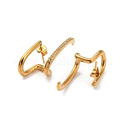 Серьги-гвоздики из нержавеющей стали 304 с микропаве из прозрачных кубических цирконий&nbsp;LS-EJEW-G368-02G