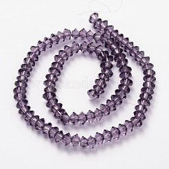 Граненые двухконусные прозрачные стеклянные бусины&nbsp;GLAA-J082-A03