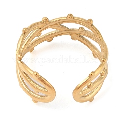 Ионное покрытие(ip) 304 нержавеющая сталь открытые манжеты кольца для женщин&nbsp;LS-RJEW-Z057-10G-01