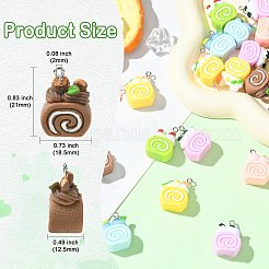 30 шт. 6 цвета непрозрачные подвески из смолы&nbsp;RESI-CJ0004-77