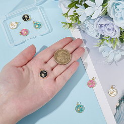 8 шт. 4-х цветные подвески из эмали с латунным покрытием&nbsp;KK-BC0015-22