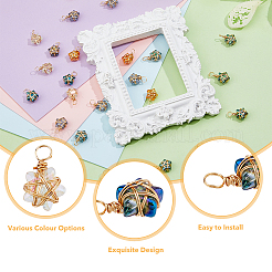 70 шт. 7 цветные стеклянные подвески с медной проволокой&nbsp;PALLOY-FH00011