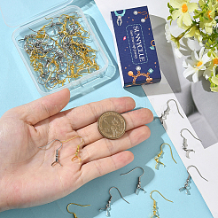 60 шт. 2-х цветные крючки для сережек из нержавеющей стали 304&nbsp;STAS-SC0010-73