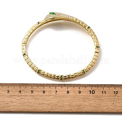 Латунные браслеты с микропаве из кубического циркония для женщин&nbsp;BJEW-H203-01A-G