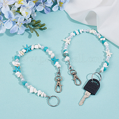 2 шт. 2 стиля подвесные украшения из синтетической бирюзы на тему океана&nbsp;HJEW-SC0002-28B