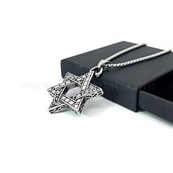 Ожерелья из нержавеющей стали с подвеской в виде звезды Давида в стиле хип-хопа для мужчин и женщин&nbsp;WQ5480