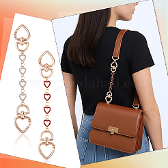 Сплав микро паве стразы сердце звено сумка удлинитель цепи&nbsp;HJEW-YW00118-01