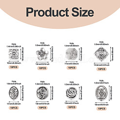 80шт 8 стиля бусины из сплава в тибетском стиле&nbsp;TIBEB-TA0001-31