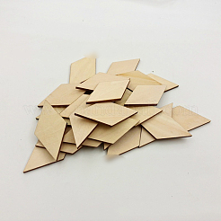 Ломтики необработанных деревянных дисков в форме ромба&nbsp;LS-WOCR-PW0001-005B