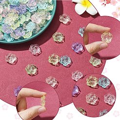 120шт 6 цвета прозрачные акриловые бусины&nbsp;OACR-YW0002-33