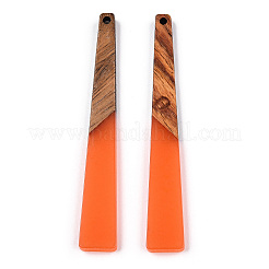 Большие подвески из прозрачной смолы и орехового дерева&nbsp;LS-RESI-TAC0017-46-B02