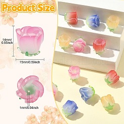 16 шт. 4-цветные градиентные непрозрачные акриловые бусины&nbsp;MACR-CJ0002-32