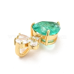 Латунные микропаве прозрачные подвески с фианитом&nbsp;X-KK-I695-070G-01