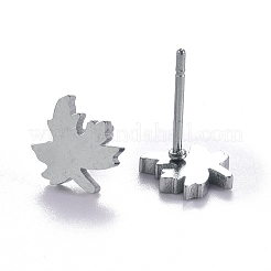 Не тускнеющие серьги-гвоздики унисекс из нержавеющей стали 304 на осеннюю тематику&nbsp;X-EJEW-E254-10P