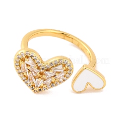 Открытые манжеты из латуни с микропаве и прозрачным фианитом&nbsp;RJEW-U009-04F-G