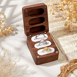 1шт подарочная коробка для ювелирных изделий из орехового дерева с 3 отделениями и магнитной крышкой&nbsp;CON-DC0001-15A