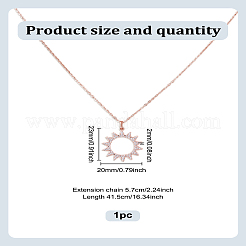 1 шт. латунные хрустальные стразы ожерелья в форме солнца для женщин&nbsp;NJEW-LP0009-57