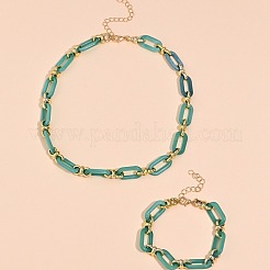 Наборы из пластиковых овальных звеньевых цепочек и браслетов&nbsp;FS-WG8E7F5-01