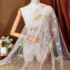 2 ярд полиэстеровой вышивки 3D цветочная сетчатая ткань&nbsp;DIY-WH0622-383B