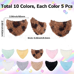 50 шт. 10-х цветные плюшевые кошачьи ушки&nbsp;FIND-SC0020-29
