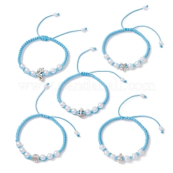 Браслеты из плетеных бусин из искусственного жемчуга из АБС-пластика для женщин&nbsp;BJEW-JB13064