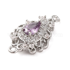 Шармы-соединители из латуни с паве из кубического циркония&nbsp;KK-Z051-04P-02