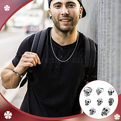 8 шт. 8 стиля хэллоуин бусины из нержавеющей стали 304&nbsp;STAS-UN0059-62