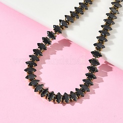 Браслеты-слайдеры из нержавеющей стали 304 с инкрустацией стразами «Конский глаз» для женщин.&nbsp;BJEW-G779-01G