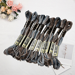 10 моток двухслойной полиэфирной нити для вышивания&nbsp;OCOR-CY0002-99E