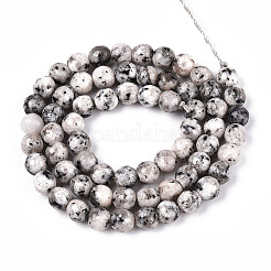 Окрашенные природные белый нефрит бисер пряди&nbsp;G-T139-6mm-60-25