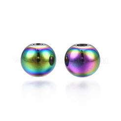 Стойка покрытие радужного цвета бусины из нержавеющей стали 304&nbsp;STAS-S119-081C-01