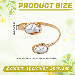 2шт. 2-х цветные железные браслеты-манжеты&nbsp;BJEW-GO0002-23