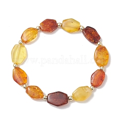 Эластичные браслеты из натуральных янтарных бусин для женщин&nbsp;BJEW-JB13253