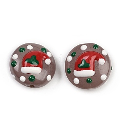 Рождественские эмалевые бусины ручной работы в технике лэмпворк&nbsp;LAMP-C020-03B