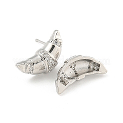 Серьга-гвоздик из латуни с микропаве из кубического циркония&nbsp;EJEW-C102-15P-01