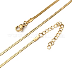 Ожерелья из плоской цепочки-змейки из нержавеющей стали 304 толщиной 2 мм&nbsp;NJEW-T016-20G