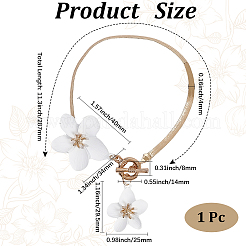 Браслеты на ногу с подвесками из белого цветка из сплава и пластика для женщин&nbsp;AJEW-WH20080-95A