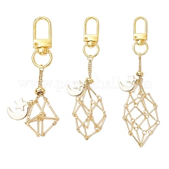 Латунный мешочек макраме пустой держатель для камня кулон украшение&nbsp;HJEW-JM03304