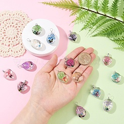 15шт 5 стиля прозрачные стеклянные подвески&nbsp;GLAA-YW0004-65