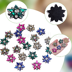 20 шт. 5-х цветные стеклянные стразы в форме звезды&nbsp;DIY-WR0004-89
