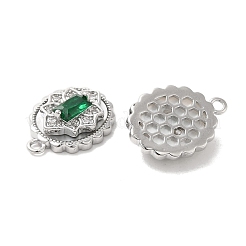 Латунные микропаве прозрачные подвески с фианитом&nbsp;KK-Z073-25P