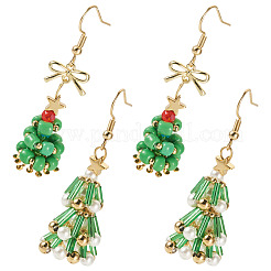 2 пара стеклянных висячих серег 2 стилей&nbsp;EJEW-TA00700