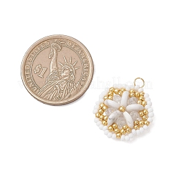 Подвески в виде цветов из натурального говлита и стеклянного бисера&nbsp;PALLOY-MZ01211-02