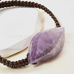 Бусины из натурального аметиста плетеные браслеты из бисера&nbsp;BJEW-Q070-01H