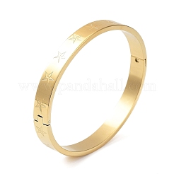 Ионное покрытие (ip) 304 нержавеющая сталь рифленые звездные браслеты&nbsp;BJEW-F464-14G