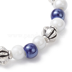 3 шт. двухцветные эластичные браслеты из фарфора и сплава ручной работы для женщин&nbsp;BJEW-JB12472