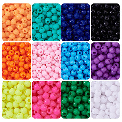 72 г 12 цвета непрозрачные акриловые бусины&nbsp;SACR-TA0001-54