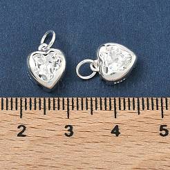 925 подвеска в форме сердца из стерлингового серебра с прозрачными кубическими цирконами&nbsp;STER-H119-04S
