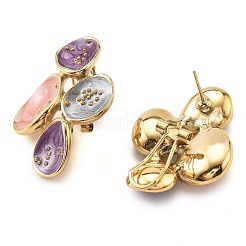 Овальные серьги-гвоздики из нержавеющей стали 304&nbsp;EJEW-R003-06G