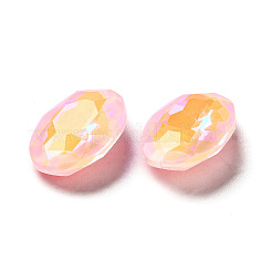 Стеклянные кабошоны со стразами в флуоресцентном стиле мокко&nbsp;GGLA-M005-01B-223MK